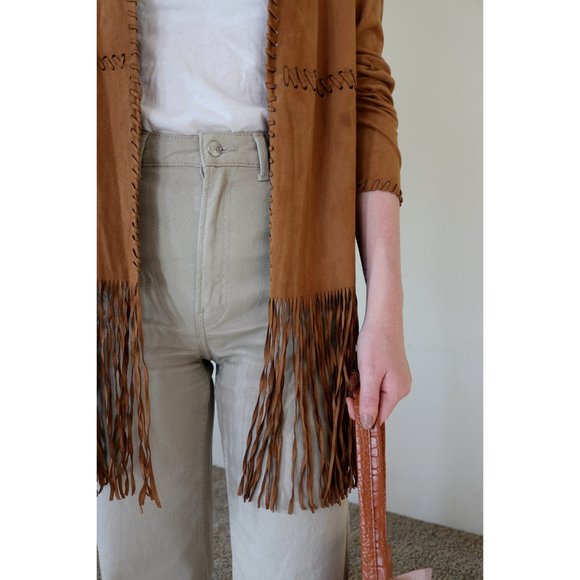MARFINNO CARAMEL FRINGE JACKET - SIZE L - Picture 8 of 9